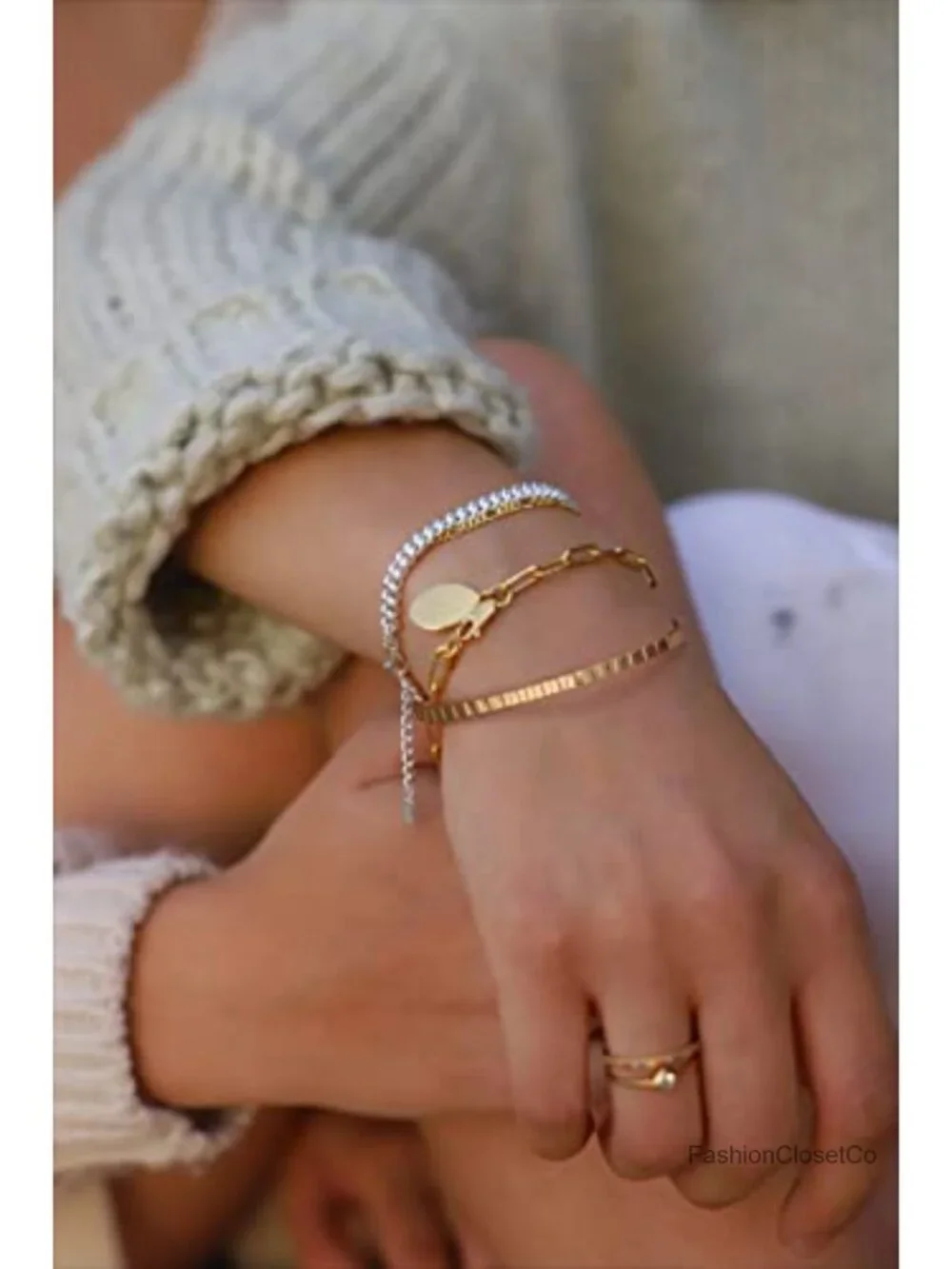 18K Gold Plated Bangle Bracelet Open Cuff Handmade Minimalist Jewelry